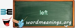 WordMeaning blackboard for left